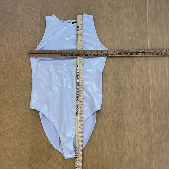 Women's Nike Revolve Size S Bodysuit GCE Iridescent Oxygen Purple Open Back - Picture 6 of 8